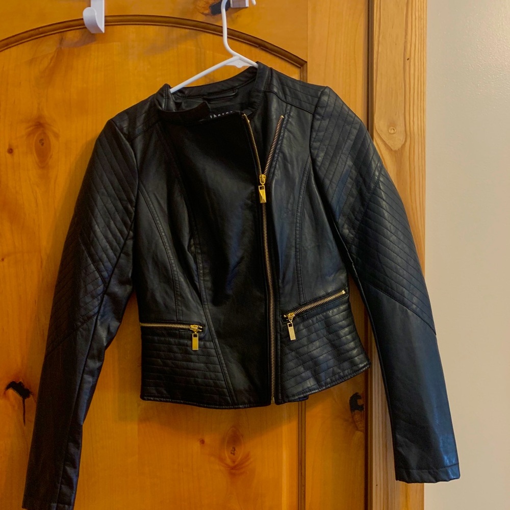 Stylish Black Leather Jacket size small